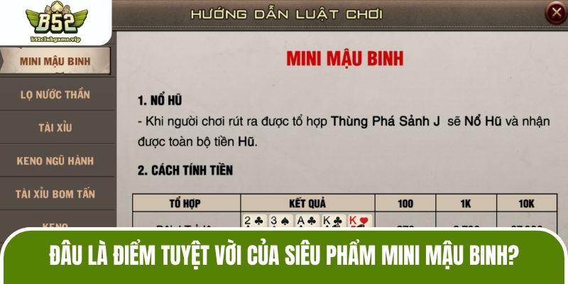 Đâu là điểm tuyệt vời của siêu phẩm mini mậu binh?